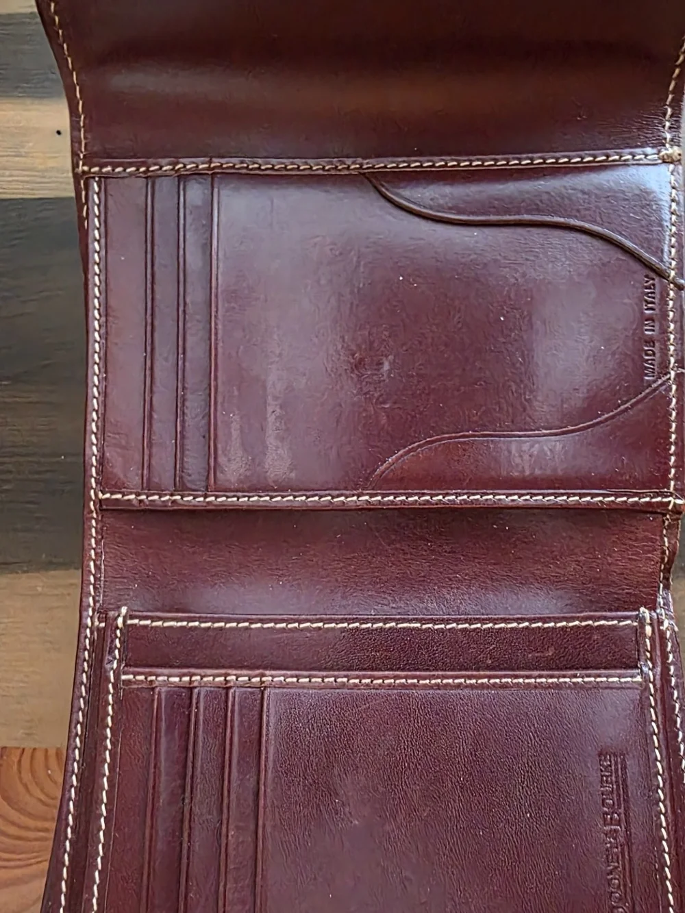 Dooney & Bourke Cognac Leather Alto Wallet with Silver Clasp